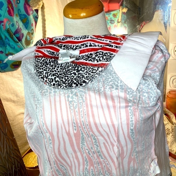 🌷Joseph Ribkoff🌷 Red White Black Animal Print Stripe Jacket - Picture 8 of 11